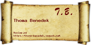 Thoma Benedek névjegykártya